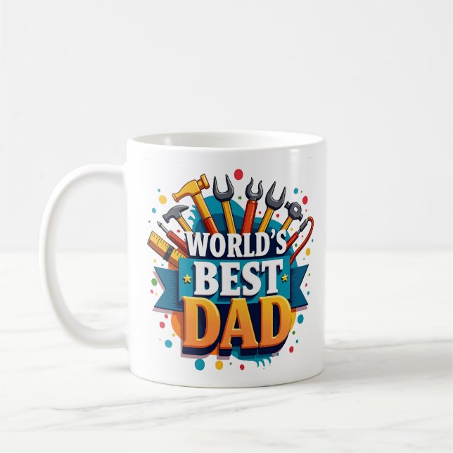 Världens bästa Pappa Verktyg-färgade Fars dag-gåva Kaffemugg (Vänster)