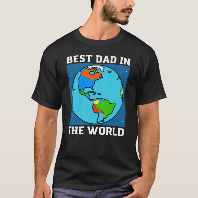 Världens bästa Pappa - vit text T-Shirt (Framsida)