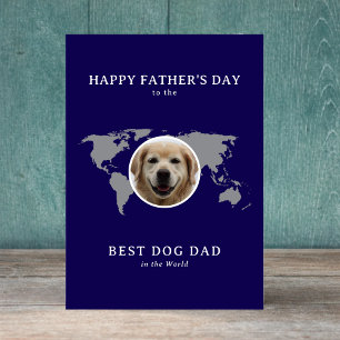 Världens Bästa Pappan till Hund Farsdags Foto Helgkort