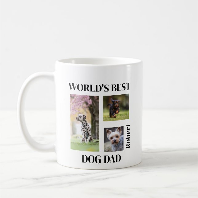 Världens bästa pappapresent med eget namn kaffemugg (Vänster)