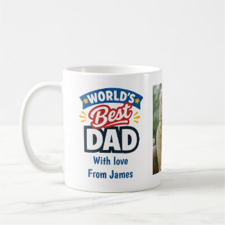 Världens Bästa Pappas Namn och Bilder Kaffemugg