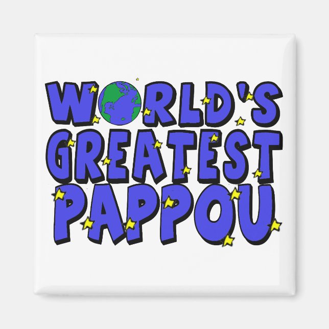 Världens Bästa Pappou Magnet (Framsidan)