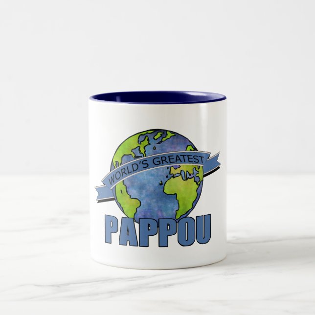 Världens Bästa Pappou Två-Tonad Mugg (Center)