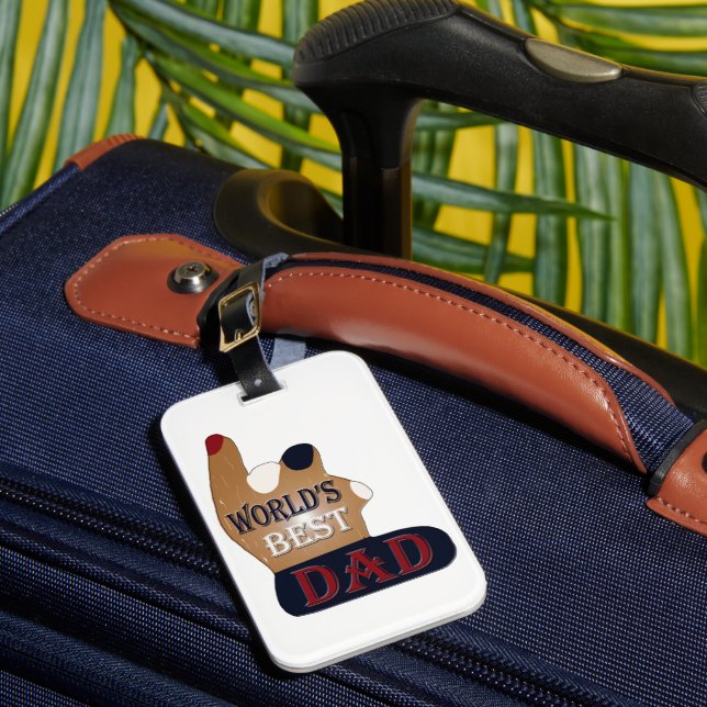 Världens bästa patriotiska Pappa Bagagebricka (Framsida Insitu 1)