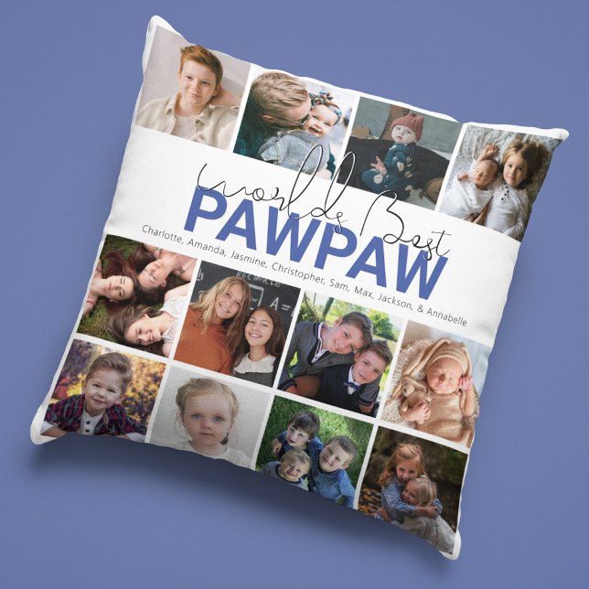 Världens bästa Pawpaw | Photo Collage Dekorativ ku Kudde (Skapare uppladdad)