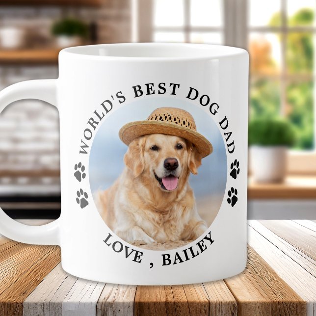 Världens bästa Pet-foto av Hund Personlig Pappa Jumbo Mugg (Skapare uppladdad)