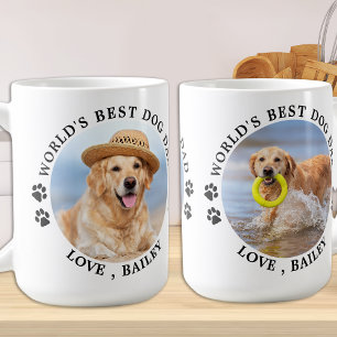 Världens bästa Pet-foto av Hund Personlig Pappa Kaffemugg