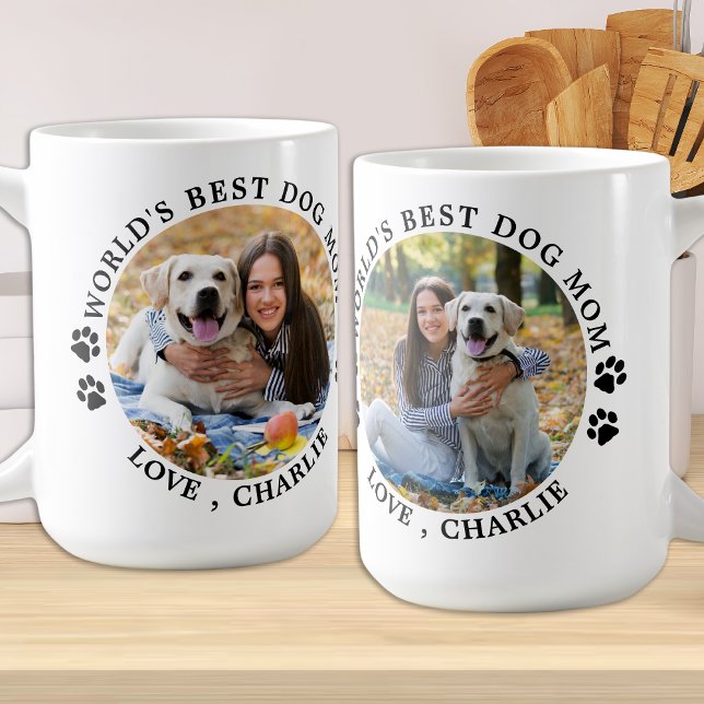 Världens bästa Pet-foto i Hund Tass avtryck Mamma Kaffemugg (Skapare uppladdad)