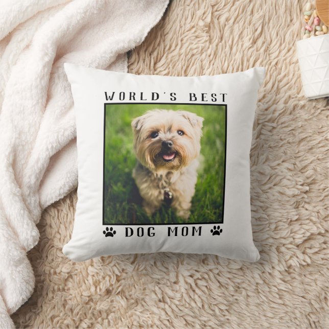 Världens bästa Pet-foto i Hund Tass avtryck Mamma Kudde (Filt)