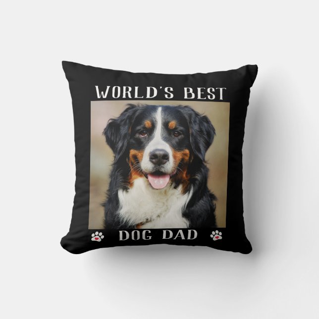 Världens bästa Pet-foto i Hund Tass avtryck Pappa Kudde (Framsida)