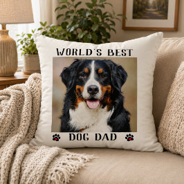 Världens bästa Pet-foto i Hund Tass avtryck Pappa Kudde