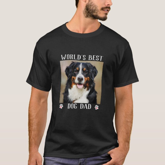 Världens bästa Pet-foto i Hund Tass avtryck Pappa T Shirt (Framsida)
