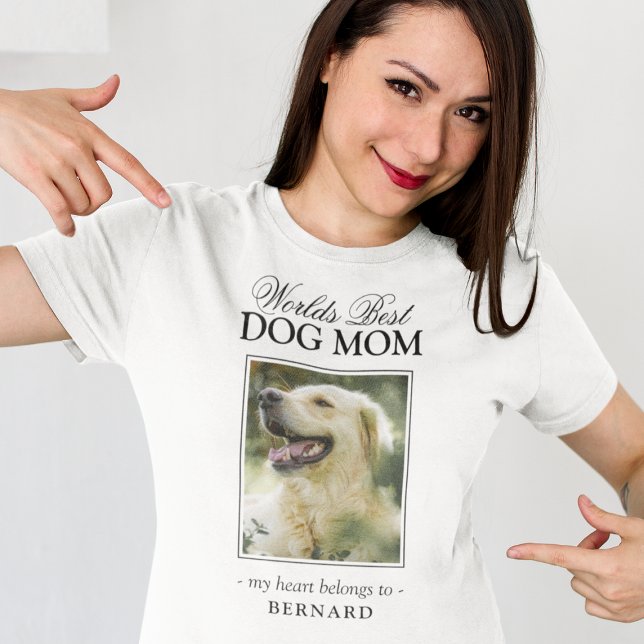 Världens bästa Pet Photo Hund Mamma T Shirt (Skapare uppladdad)