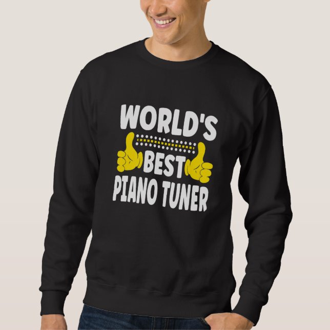 Världens bästa Piano Tuner-jobb Titel Pian Lång Ärmad Tröja (Framsida)
