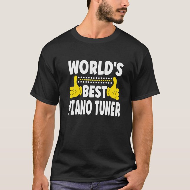 Världens bästa Piano Tuner-jobb Titel Pian T Shirt (Framsida)