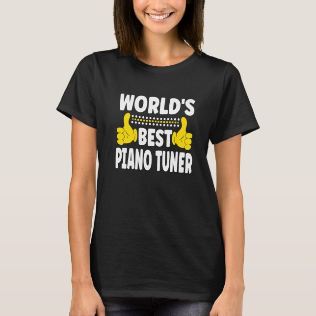 Världens bästa Piano Tuner-jobb Titel Pian T Shirt (Framsida)
