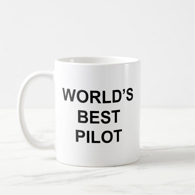 Världens bästa Pilot - funna citattecken med svart Kaffemugg (Vänster)