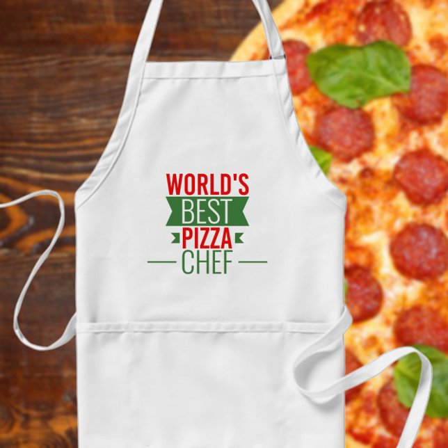 Världens bästa Pizza Chef - röd vit grönt Förkläde (Skapare uppladdad)