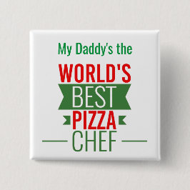 Världens bästa Pizza Chef   - röd vit grönt Knapp