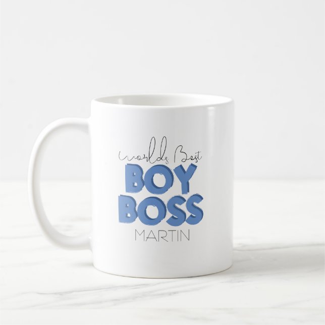 Världens bästa pojkboss kaffemugg (Vänster)