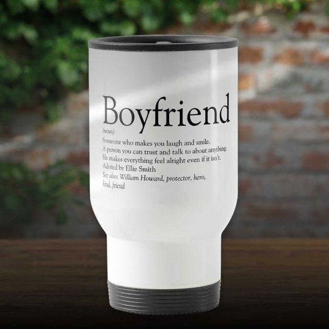 Världens Bästa Pojkvän Definition Kul Resemugg (Worlds Best Ever Boyfriend Definition Fun Travel Mug)