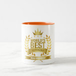 Världens Bästa Pojkvän Fun Guld Två-Tonad Mugg<br><div class="desc">Den perfekta gåvan för världens bästa pojkvän. Personifiera namnet för att skapa en unik gåva. Ett perfekt sätt att visa honom hur fantastisk han är varje dag. Designad av Thisisnotme©</div>
