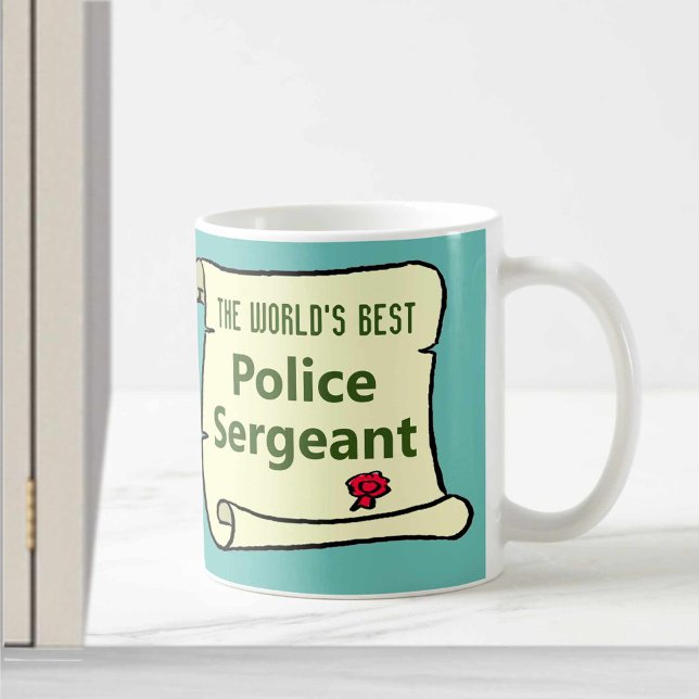 Världens bästa polissergeant. kaffemugg (Skapare uppladdad)