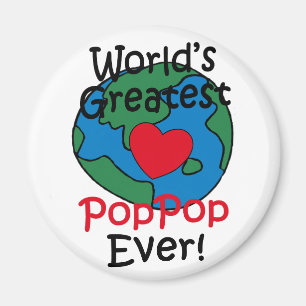 Världens Bästa PopPop-Hjärta Magnet