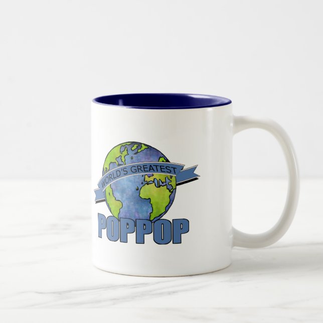 Världens Bästa PopPop Två-Tonad Mugg (Höger)
