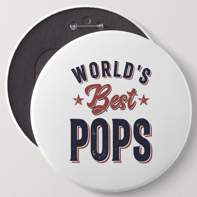 Världens bästa puffar | Far Grandpa Gift Knapp (Framsida & baksida)