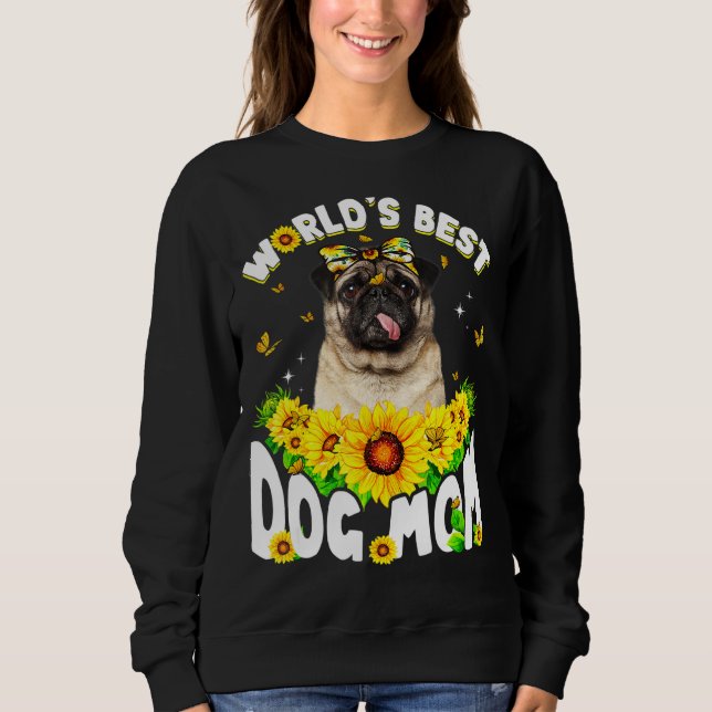 Världens bästa Pug Hund Mors dag T Shirt (Framsida)
