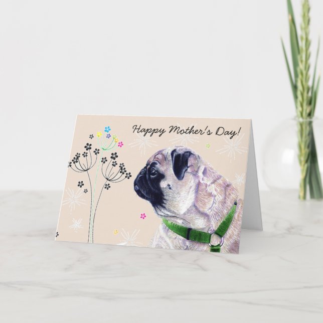 Världens bästa Pug-Mamma! Mors dag-kort Kort (Framsida)