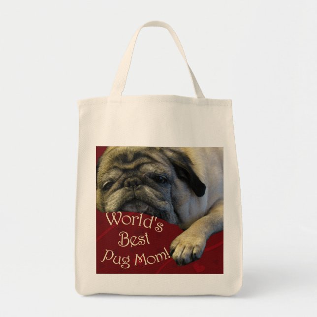 Världens bästa Pug Mamma Tygkasse (Framsidan)