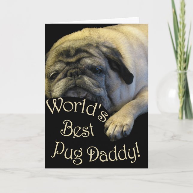 Världens bästa pug-pappa kort (Framsida)