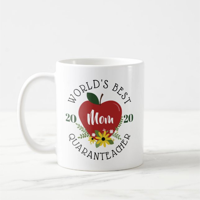 Världens bästa Quaraner-lärare Mamma Red Apple-Blo Kaffemugg (Vänster)
