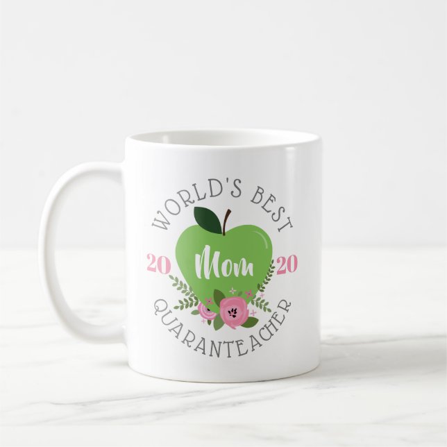 Världens bästa Quaraner-Mamma Apple-Blommigt Kaffemugg (Vänster)