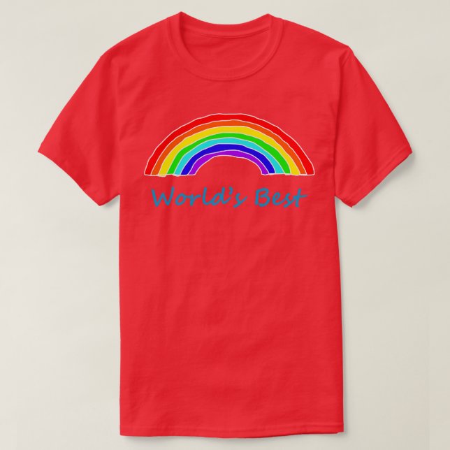 Världens bästa regnbåge för Fars dag T Shirt (Design framsida)
