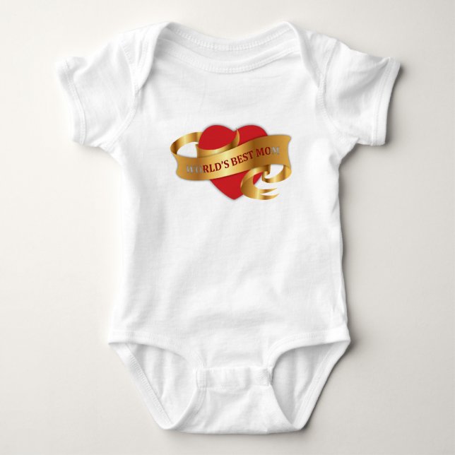 Världens bästa Ribbon Mamma Guld Tee Shirt (Framsida)