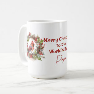 Världens bästa röda julkardinal i Pappa Kaffemugg