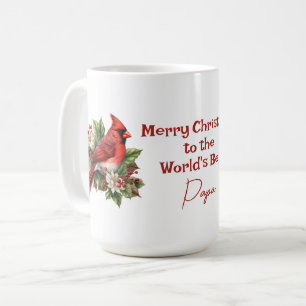 Världens bästa röda julkardinal i Pappa Kaffemugg