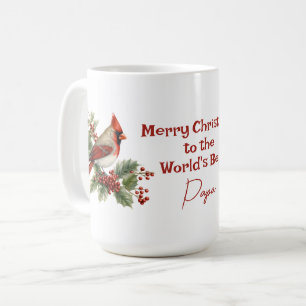 Världens bästa röda julkardinal i Pappa Kaffemugg