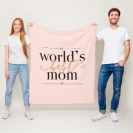 Världens bästa  Rosa i Mamma och modern Guld Fleecefilt