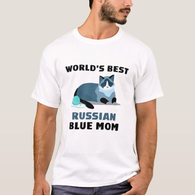 Världens bästa ryska Blue Mamma T-Shirt (Framsida)