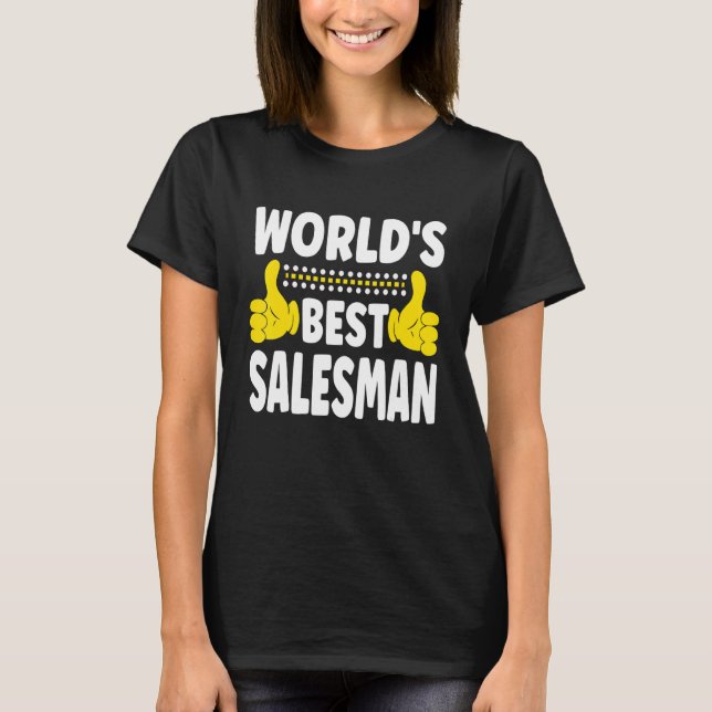 Världens bästa säljare - yrkestitel för yrkesverks t shirt (Framsida)