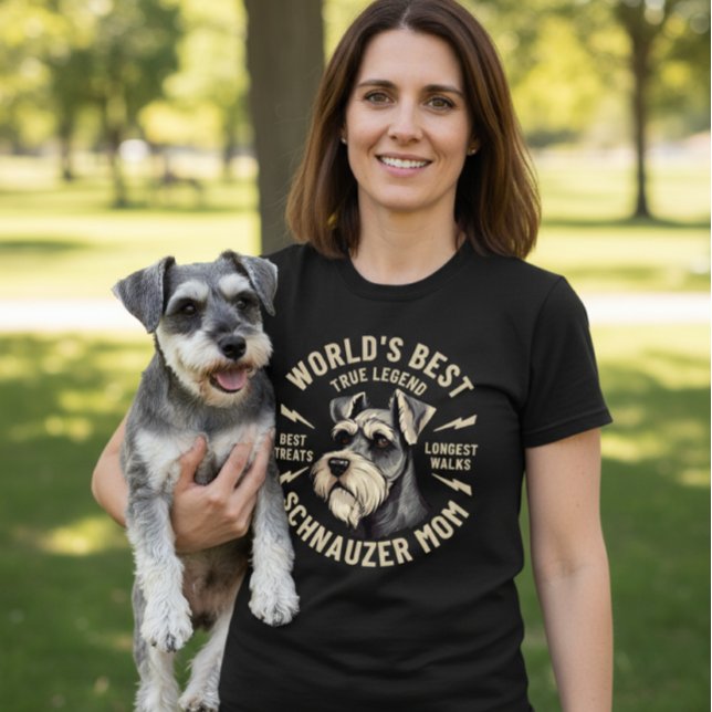 Världens bästa Schnauzer-mamma sann legend T Shirt (Skapare uppladdad)