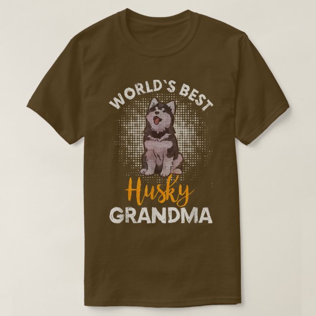 Världens bästa Siberian husky Grandma Funny Puppy  T Shirt (Design framsida)