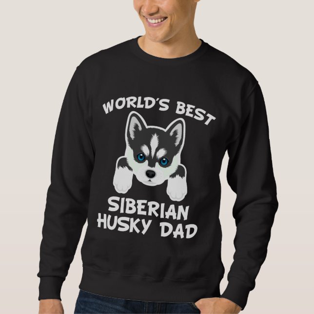 Världens bästa Siberian husky Pappa 45 Lång Ärmad Tröja (Framsida)