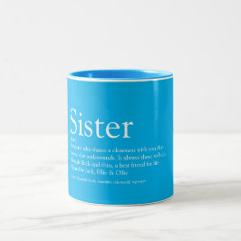 Världens bästa sisterdefinition Roligt Himlar Blue Två-Tonad Mugg