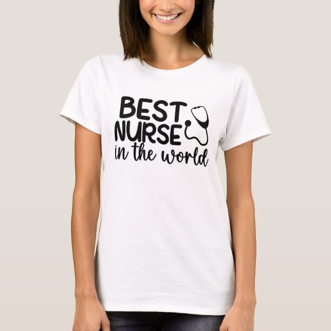 Världens bästa sjuksköterska t shirt (Framsida)