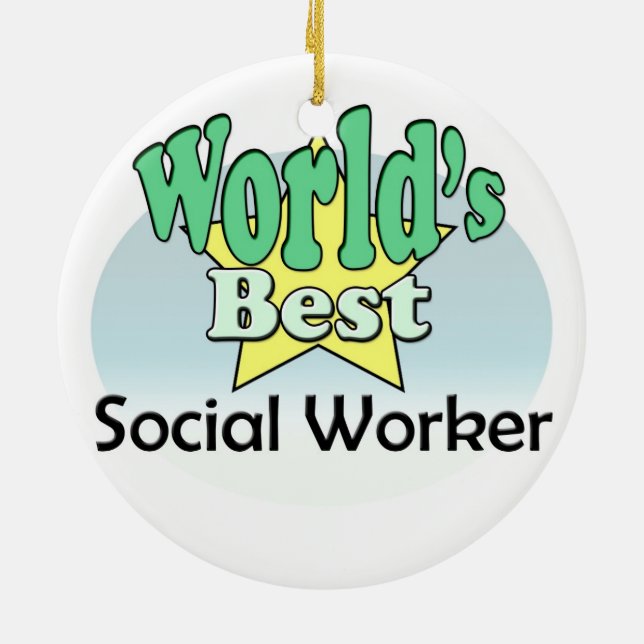Världens bästa Social-arbetare Julgransprydnad Keramik (Baksidan)